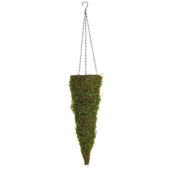 24" Hanging Artificial Moss Topiary -Green (Pack of 4) - AAR386-GR