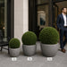 14" Outdoor UV-Resistant Artificial Tea Leaf Ball-Shaped Topiary w/8" Pole -Green (Pack of 4) - AAT530-GR