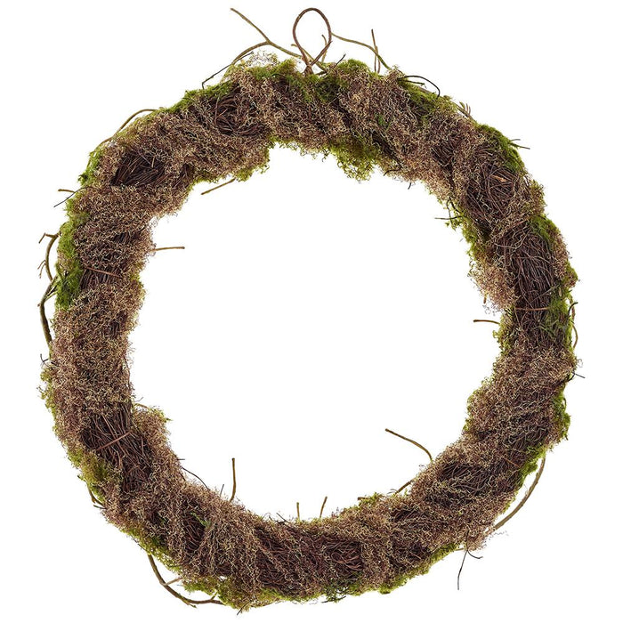 22" Artificial Moss Wreath -Green (Pack of 4) - AAW268-GR