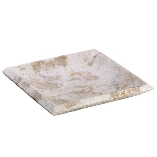 2.9"Hx16.1"W Cement Square Tray Plate -Stone/Whitewashed - ACE685-ST/WW