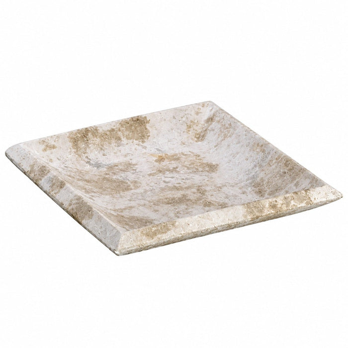 2.9"Hx16.1"W Cement Square Tray Plate -Stone/Whitewashed - ACE685-ST/WW
