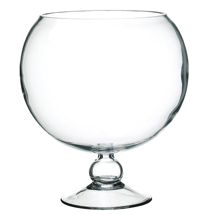 9.5" Footed Round Glass Bowl Vase -Clear - ACH319-CW