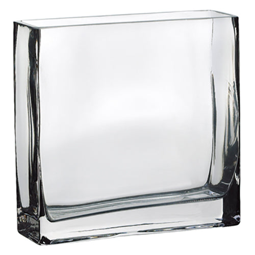7.9"Hx7.9"W Rectangle Glass Vase -Clear - ACH590-CW