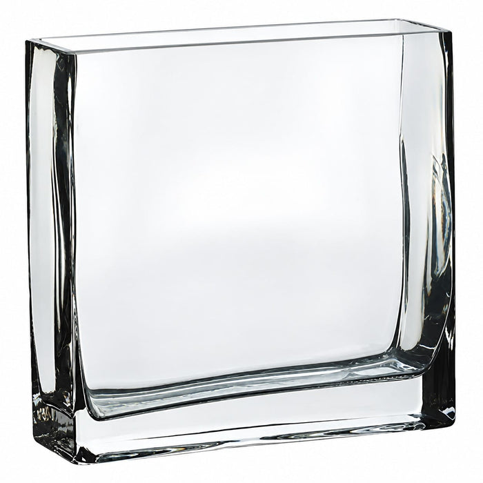 7.9"Hx7.9"W Rectangle Glass Vase -Clear - ACH590-CW