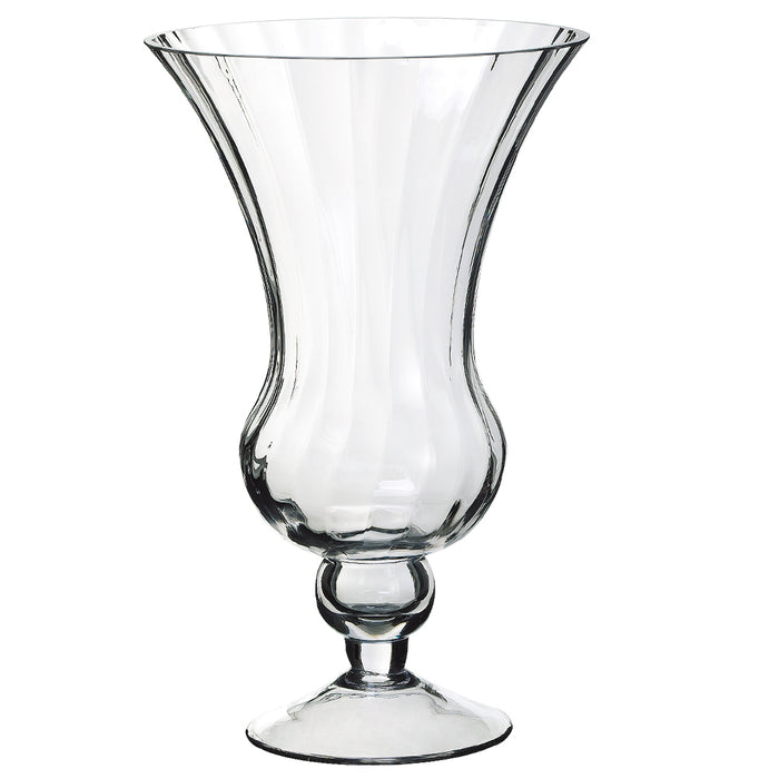 15.7"Hx9.9"W Footed Hurricane Glass Vase -Clear - ACH598-CW