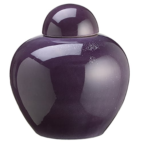14.1"Hx12.6"W Ceramic Round Vase w/Lid -Purple - ACR318-PU