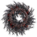 24" Artificial Pinecone & Pine Halloween Wreath -Black/Orange (Pack of 2) - AF3310-BK/OR
