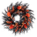 24" Artificial Pinecone & Pine Halloween Wreath -Black/Orange (Pack of 2) - AF3310-BK/OR