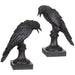 11.5" Set Of Halloween Crow Candleholders -Black - AFC542-BK