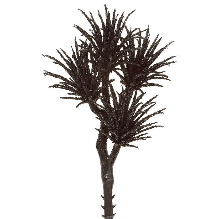 8.5" Glittered Artificial Multi Head Tillandsia Stem Pick -Black (Pack of 12) - AFK576-BK