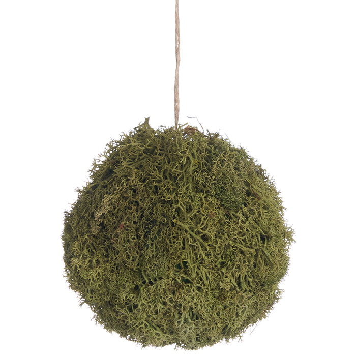 3.9" Hanging Moss Ball-Shaped Artificial Topiary -Green (pack of 12) - AFM124-GR