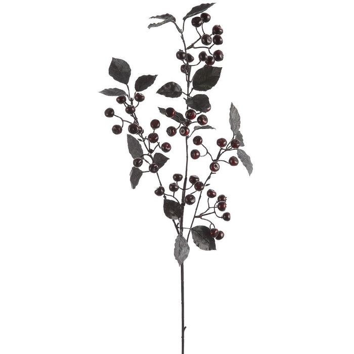 35" Halloween Artificial Berry Stem -Black/Plum (Pack of 6) - AFS001-BK/PL