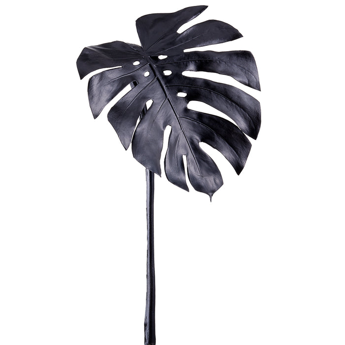 38" Artificial Split Leaf Philodendron Monstera Leaf Stem -Black (Pack of 6) - AFS012-BK