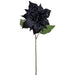 28" Artificial Fur Poinsettia Flower Stem -Black (Pack of 12) - AFS139-BK