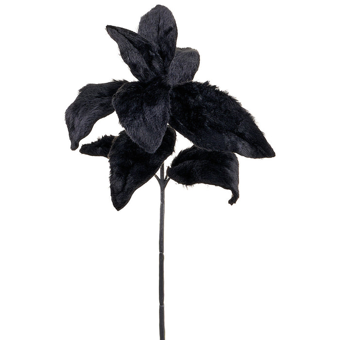 17" Artificial Fur Lamb's Ear Stem -Black (Pack of 12) - AFS140-BK