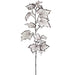 36" Artificial Maple Leaf Stem w/Spider Webs -White/Black (Pack of 12) - AFS214-WH/BK