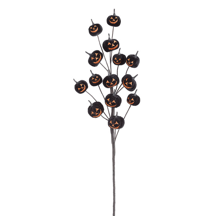 30" Artificial Jack-O-Lantern Pumpkin Stem -Black (Pack of 12) - AFS223-BK