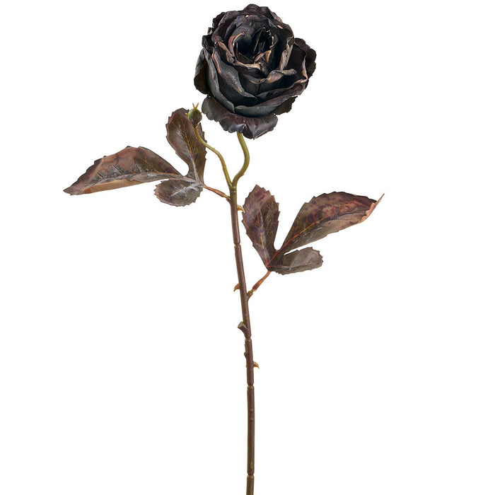 20" Rose Silk Flower Stem -Brown/Green (Pack of 24) - AFS224-BR/GR