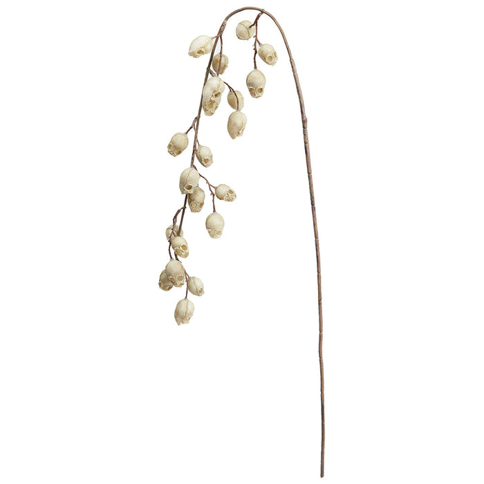 40" Hanging Halloween Mini Skull Stem -Beige (Pack of 6) - AFS240-NA