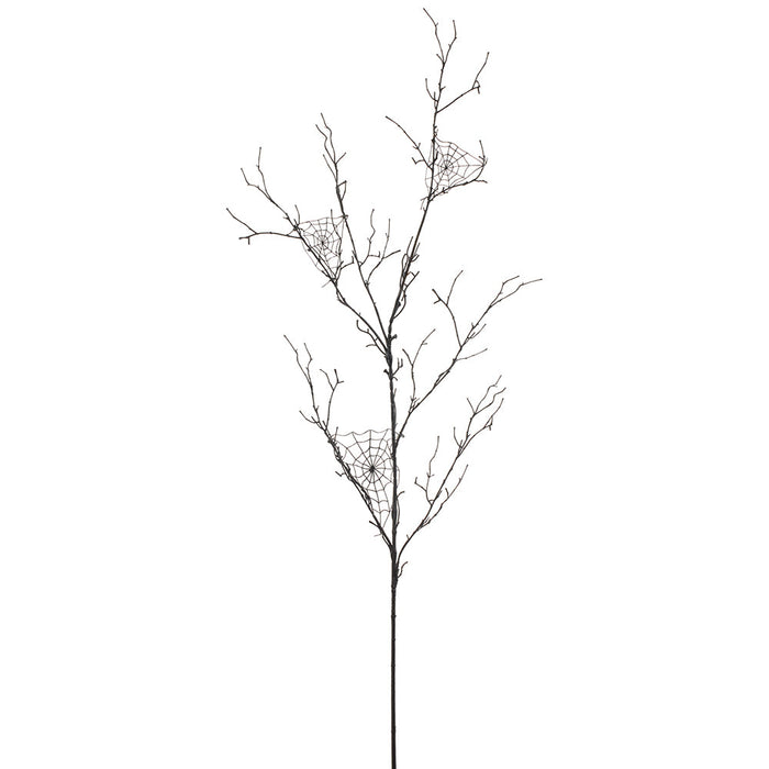 47" Artificial Spider Web Twig Stem -Black (Pack of 12) - AFS410-BK