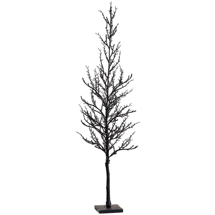 40" Glittered Halloween Twig Tree w/Stand, LED Pre-Lit -Black (Pack of 4) - AFT337-BK