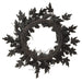 28" Artificial Halloween Chinese Lantern & Leaf Wreath -Black (Pack of 2) - AFW001-BK