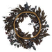 24" Artificial Halloween Pumpkin & Berry Wreath -Black/Plum - AFW006-BK/PL