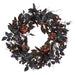 24" Artificial Halloween Pumpkin & Berry Wreath -Black/Plum - AFW006-BK/PL