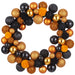 20" Artificial Plastic Ball & Pompon Wreath -Black/Orange (Pack of 4) - AFW208-BK/OR