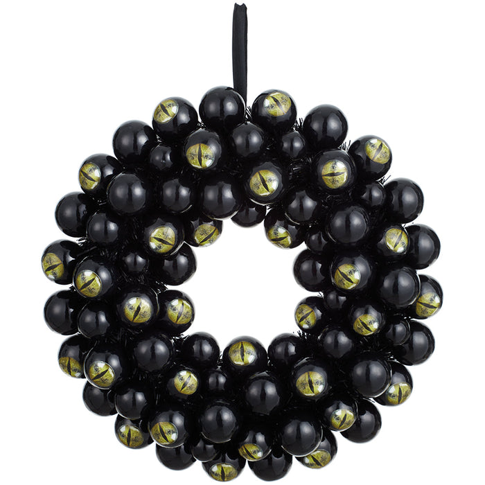 20.5" Artificial Eyeball Wreath -Black (Pack of 2) - AFW313-BK