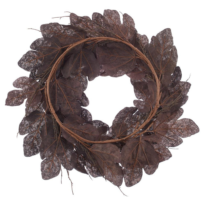 28" Artificial Fig Leaf Wreath -Black (Pack of 2) - AFW326-BK