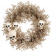 22" Artificial Pine Wreath With Skeletons -Beige/Gray (Pack of 4) - AFW341-BE/GY