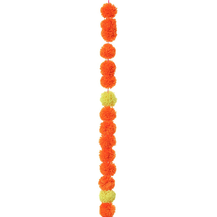 37.4" Pompon Chain With Tassel -Orange/Pink (Pack of 4) - AFY003-OR/PK