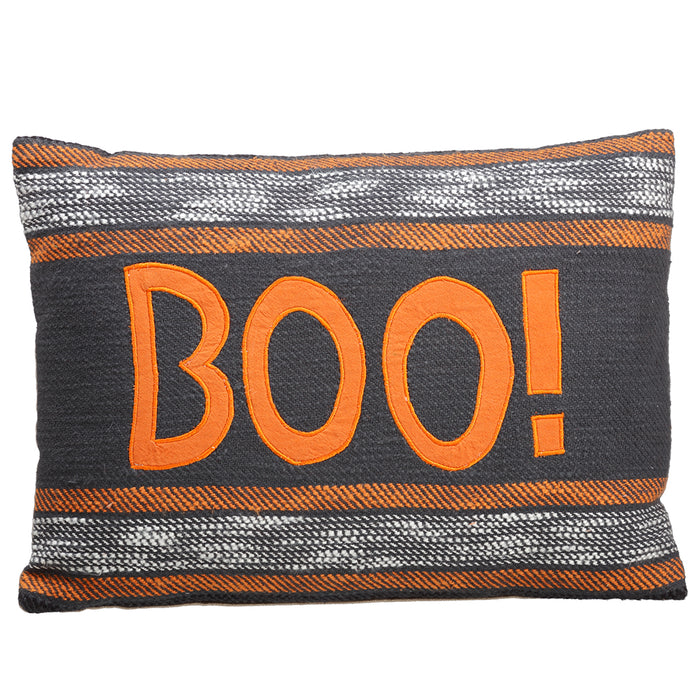 20"x14" Embroidered Boo Pillow -Orange/Black (Pack of 2) - AFZ013-OR/BK