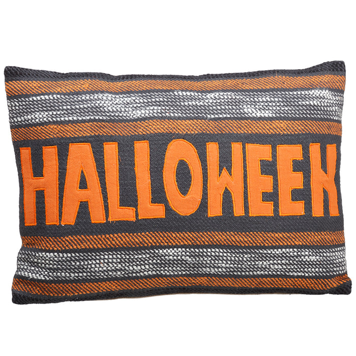 20"x14" Embroidered Halloween Pillow -Orange/Black (Pack of 2) - AFZ015-OR/BK