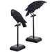 18" Set Of Halloween Tabletop Crows -Black - AFZ061-BK