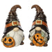 11.5" Set Of Battery Operated Halloween Gnomes Holding Jack-O-Lantern -Black/Orange (Pack of 2) - AFZ103-BK/OR