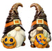 11.5" Set Of Battery Operated Halloween Gnomes Holding Jack-O-Lantern -Black/Orange (Pack of 2) - AFZ103-BK/OR