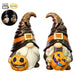 11.5" Set Of Battery Operated Halloween Gnomes Holding Jack-O-Lantern -Black/Orange (pack of 2) - AFZ103-BK/OR