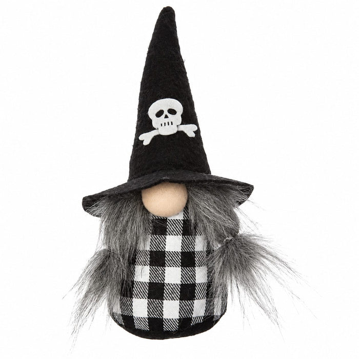 9.75" Battery Operated Halloween Gnome With Light -Black/White (Pack of 12) - AFZ113-BK/WH