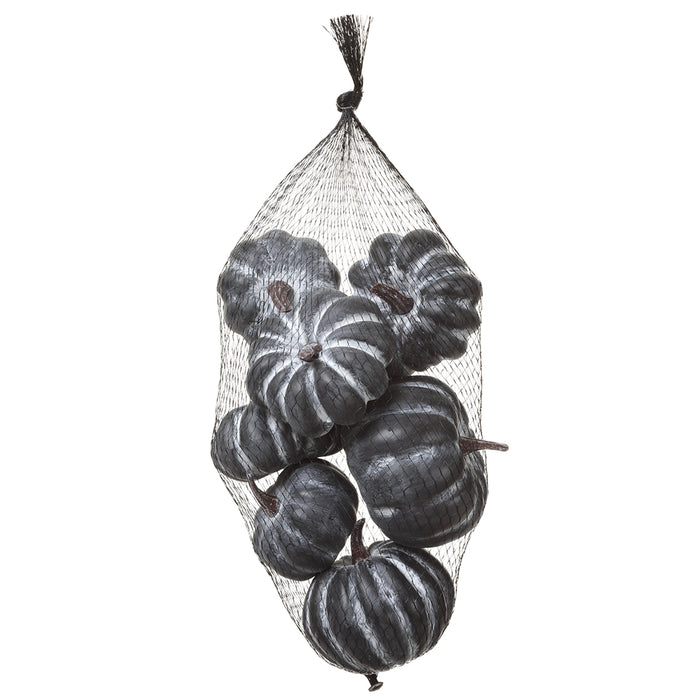 14" Bagged Halloween Pumpkins -Black (Pack of 6) - AFZ120-BK