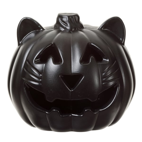 9" Battery Operated Halloween Cat With Light -Black (Pack of 6) - AFZ209-BK