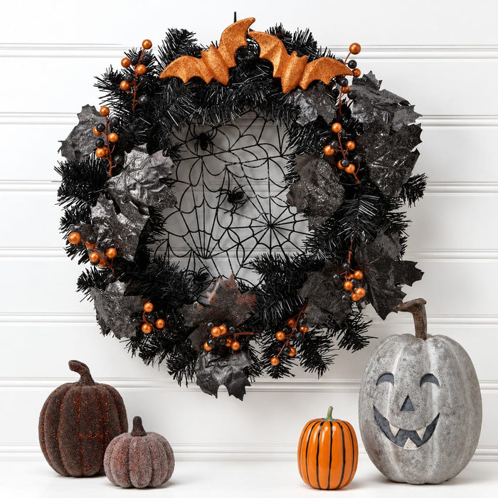 10.4"Hx7.3"W Halloween Jack-O-Lantern Pumpkin -Gray/Brown (Pack of 2) - AFZ216-GY/BR