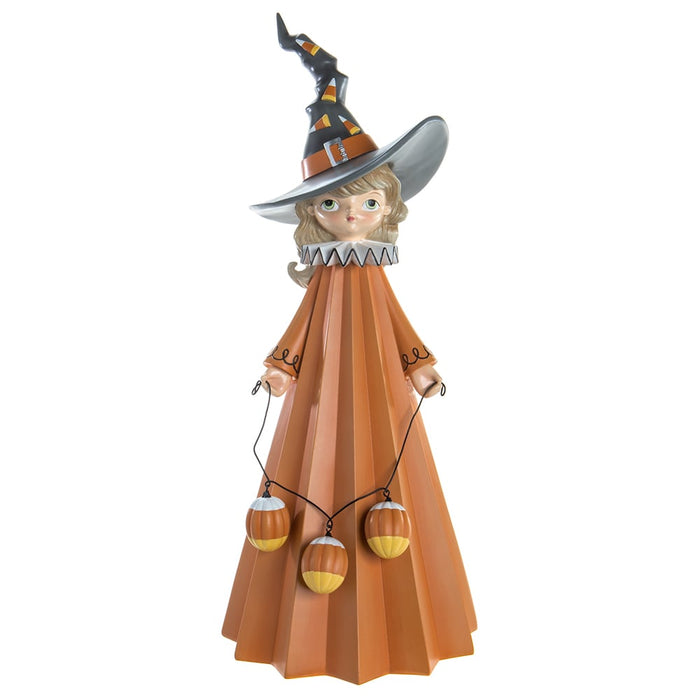 24.2" Halloween Witch With Candy Pumpkin -Orange - AFZ229-OR