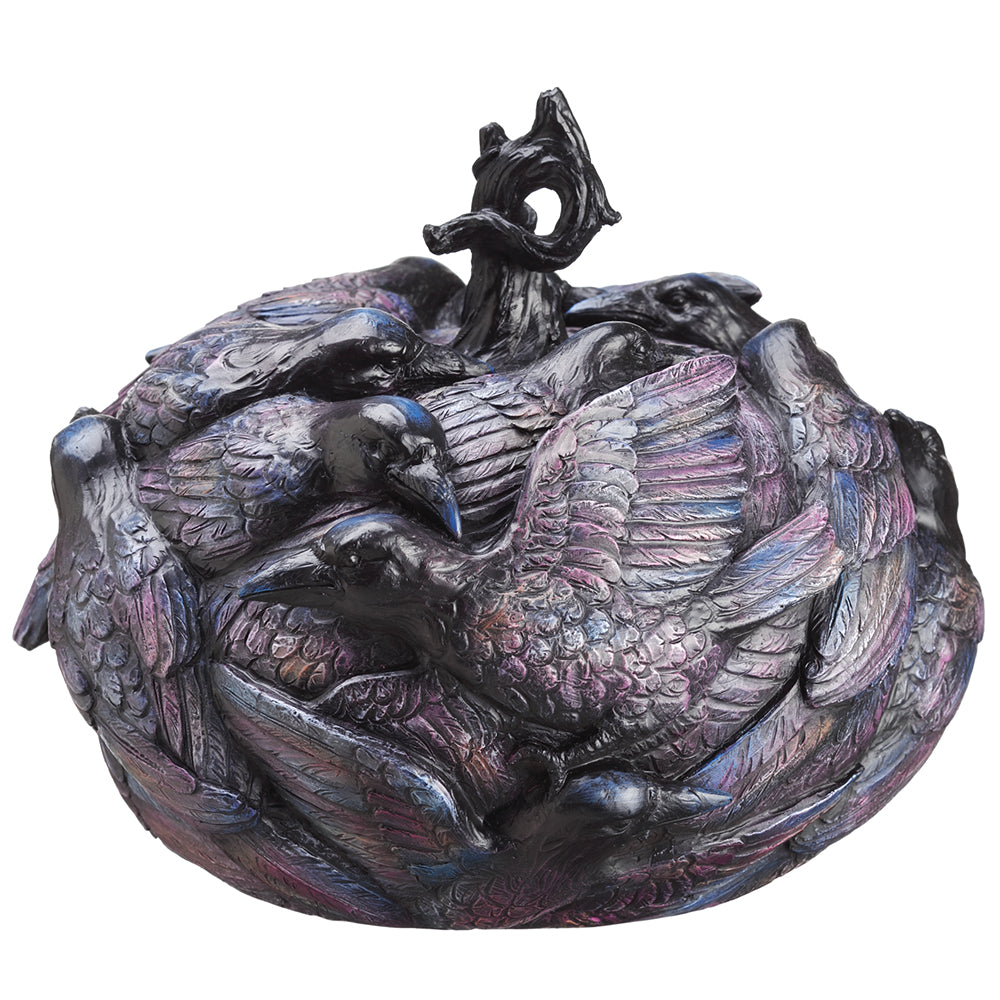 10"Hx12.2"W Halloween Raven Pumpkin -Black - AFZ234-BK