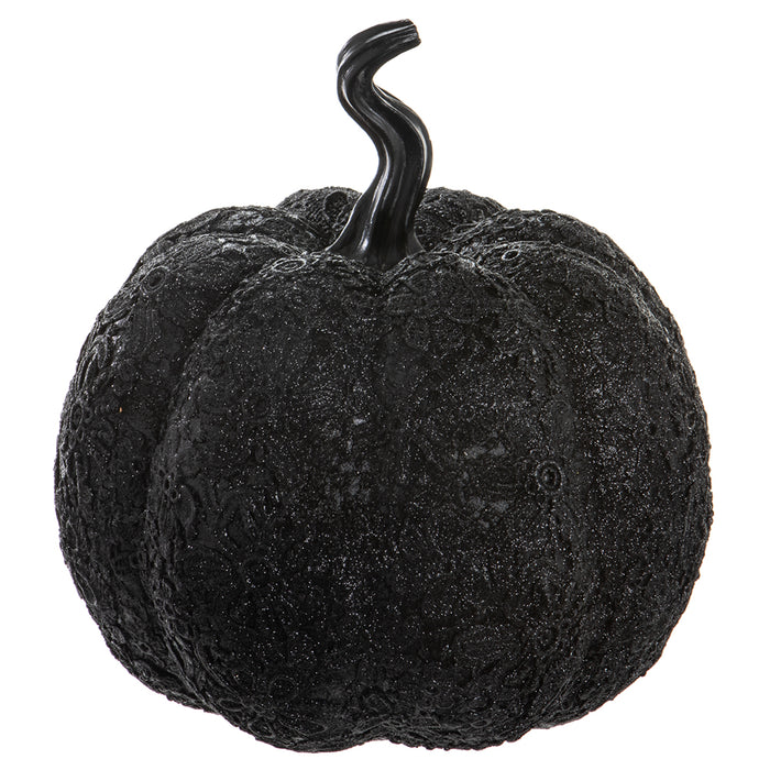 11.4"Hx10.8"W Halloween Soutache Embroidery Pumpkin -Black (Pack of 2) - AFZ237-BK