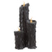 17.75" Battery Operated Halloween Faux Candles With Light -Black (Pack of 2) - AFZ383-BK
