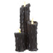 17.75" Battery Operated Halloween Faux Candles With Light -Black (Pack of 2) - AFZ383-BK