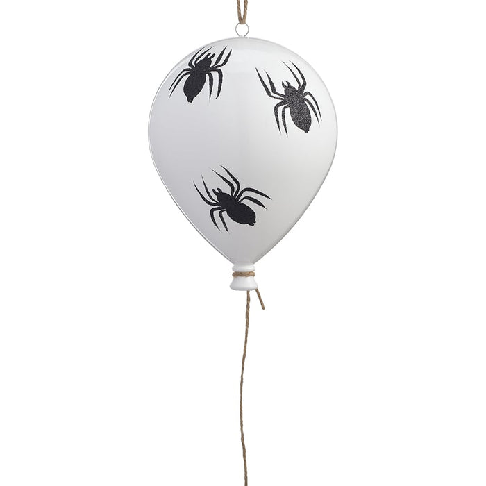 8" Halloween Glittered Spider Balloon -White/Black (pack of 6) - AFZ405-WH/BK