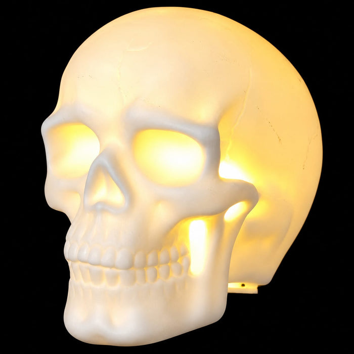 2.9" Battery Operated Halloween Skull With Light -Cream (Pack of 6) - AFZ454-CR